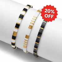 Onyx (Set of 3 Tile Bracelets)
